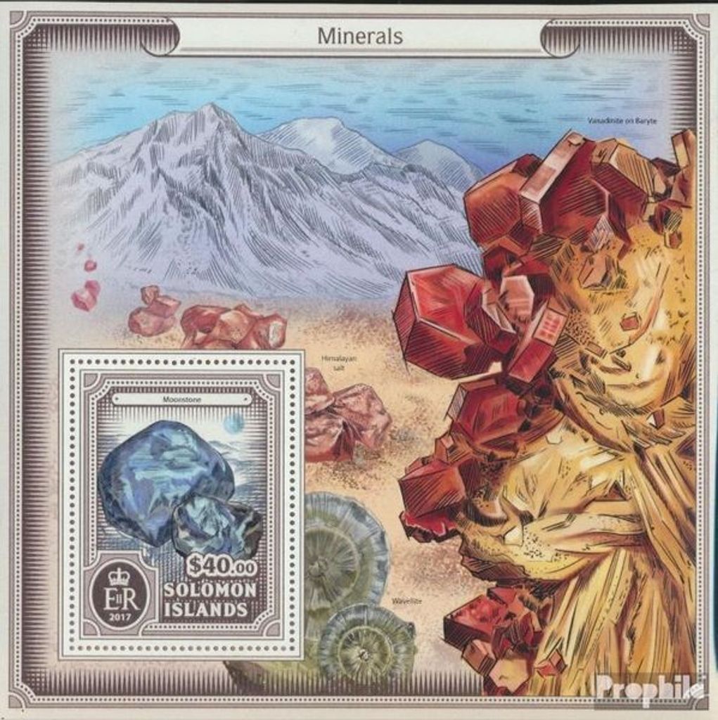 Briefmarken Salomoninseln 2017 Mi Block 626 (kompl. Ausg.) postfrisch Mineralien