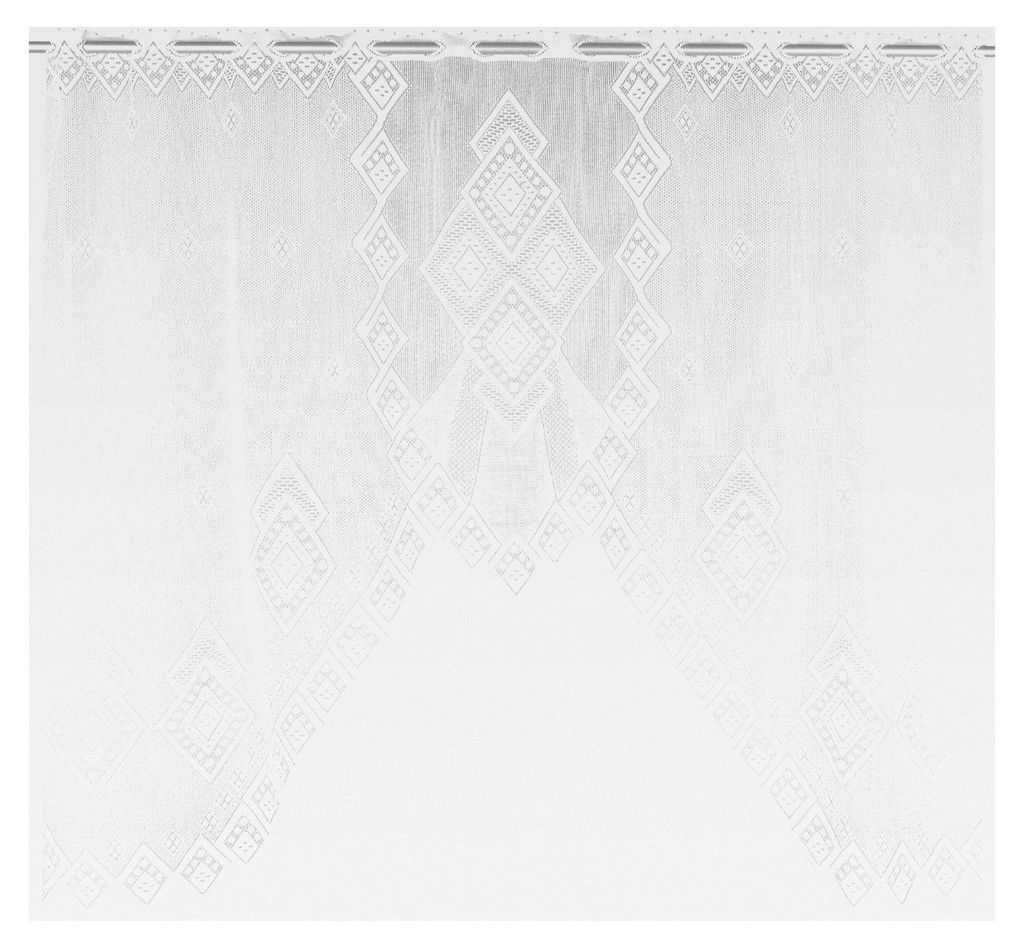 M-Bogen Gardine weiß, 150 x 120 cm (BxL) - Design: Raute