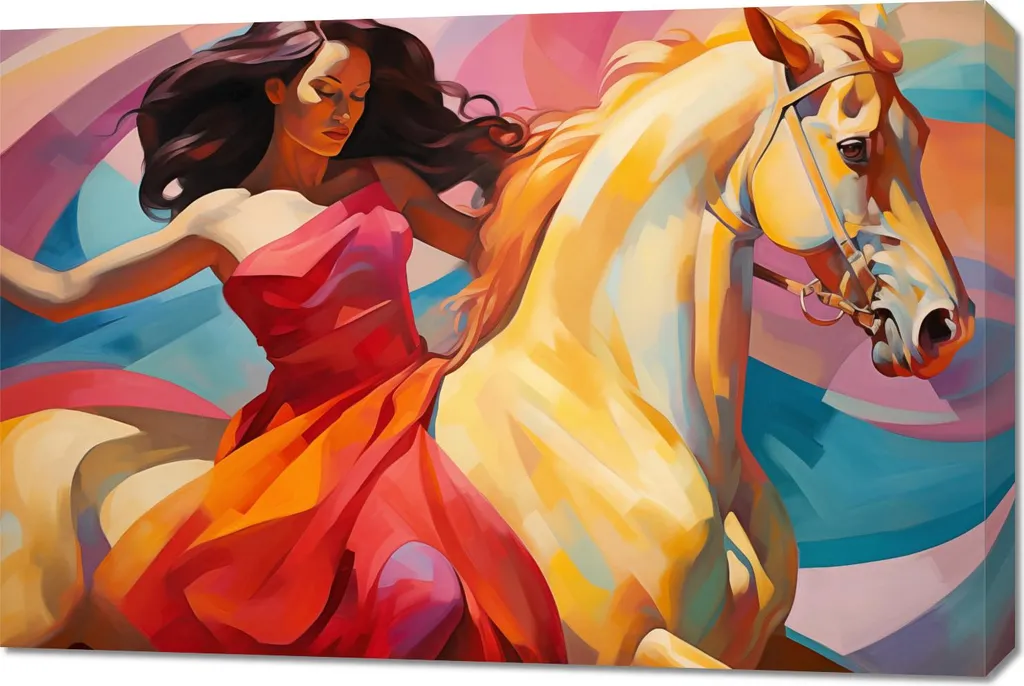 Décoration Murale Danse sur le cheval du vent - Tableau Format 90x60