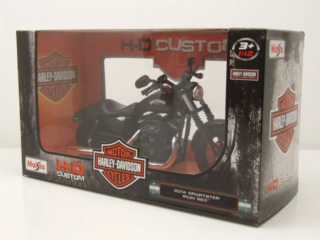 Harley Davidson Sportster Iron 883 Noire 1:12 Maisto Finition Métal