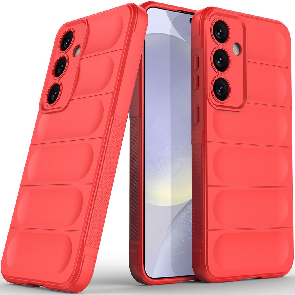 Handyhülle für Samsung Galaxy S24+ Weich TPU Silikon Stossfest Anti-rutsch Hülle Rot