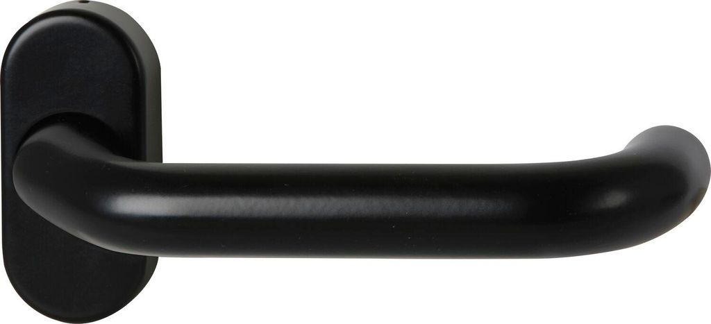 FSB Rahmentürdrücker 97 0625 Hochhaltefeder ovale Rosette Aluminium tiefschwarz