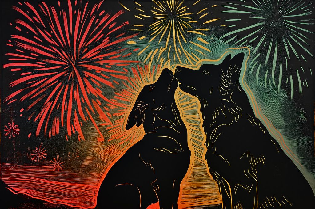 Plakat 30x20cm Hund Umarmung