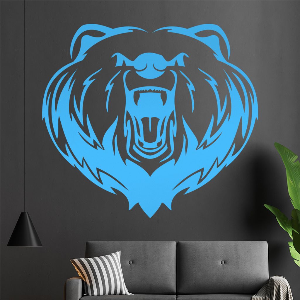 KIWISTAR Braunbär - Bär Wildniss Aggresiv Zähne Wandtattoo in 6 Größen - Wandaufkleber Wall Sticker - Dekoration, Küche, Wohnzimmer, Schlafzi...