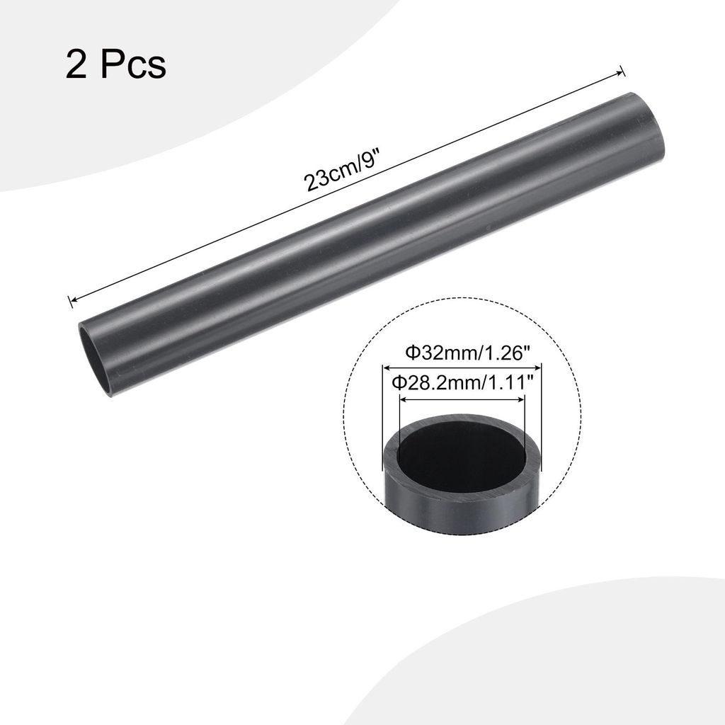 2 Stš¹ck PVC Rohr, Durchmesser 28.2mm L?nge 0.23m Rund Kunststoffrohr fš¹r Garten, Aquarium, Wasserleitung, Kabelkanal, lš¹ftungsrohr (Dunkel...