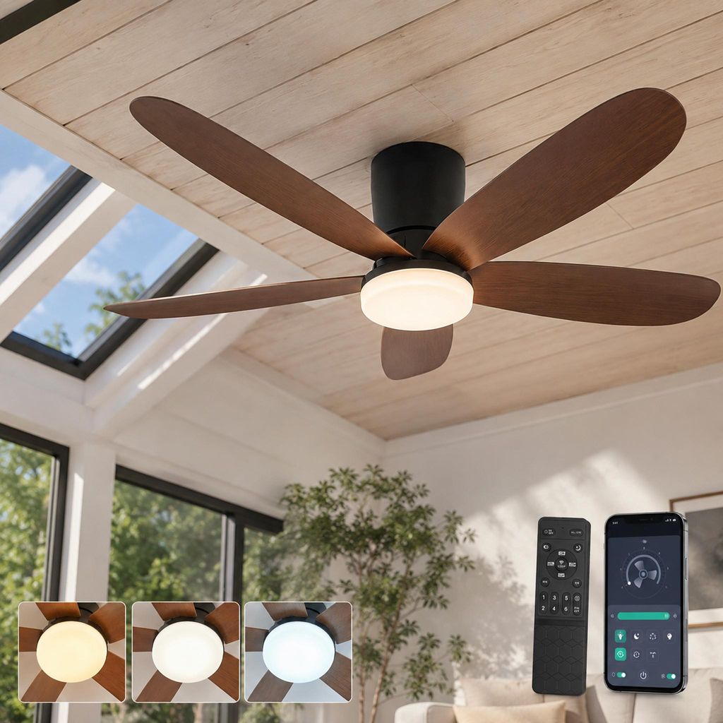 Stropní Ventilátor s LED Osvětlením 106cm Nízký Profil - Obrázek produktu 