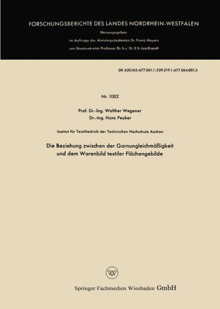 Die Beziehung zwischen der Garnungleichmäßigkeit und dem Warenbild textiler Flächengebilde