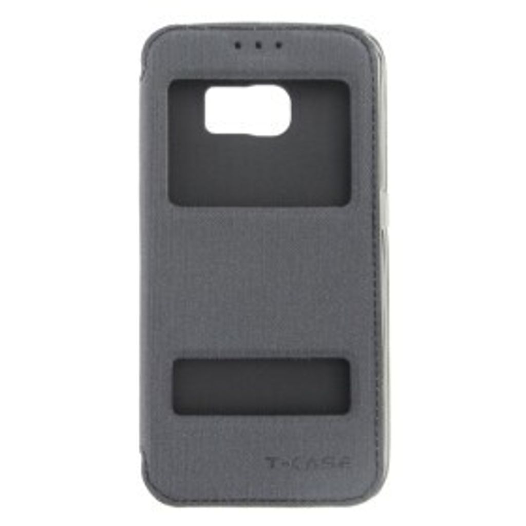 Lux Magnet Flip Handyhülle für Samsung S6 Edge Schwarz