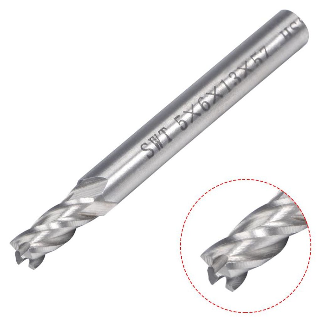 Schaftfr?ser CNC Fr?ser 4 Fl?te 6mm Schaft 5mmx13mm Gerade Flache Nase