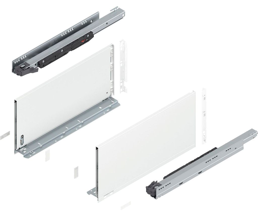 Blum Legrabox pure H F Schubladenschienen Set | 1 Paar, 70kg 500mm | Tip On Vollauszug, seidenweiß