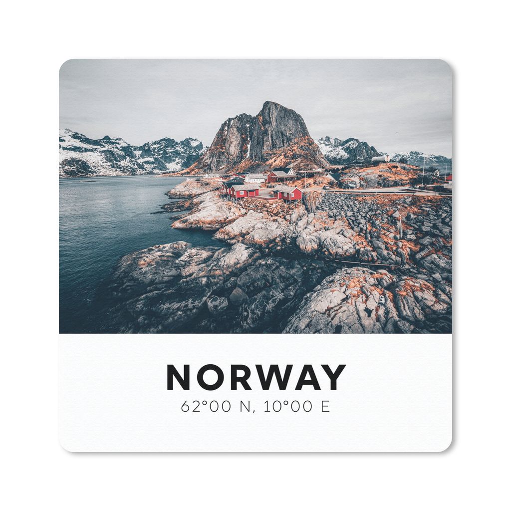 MuchoWow Mauspad Mousepad Norwegen - Skandinavien - Bergen - Winter 20x20 cm - Mousepads - Maus Mat - Pad - Mausunterlage - Desk Mat - Bureauarti...