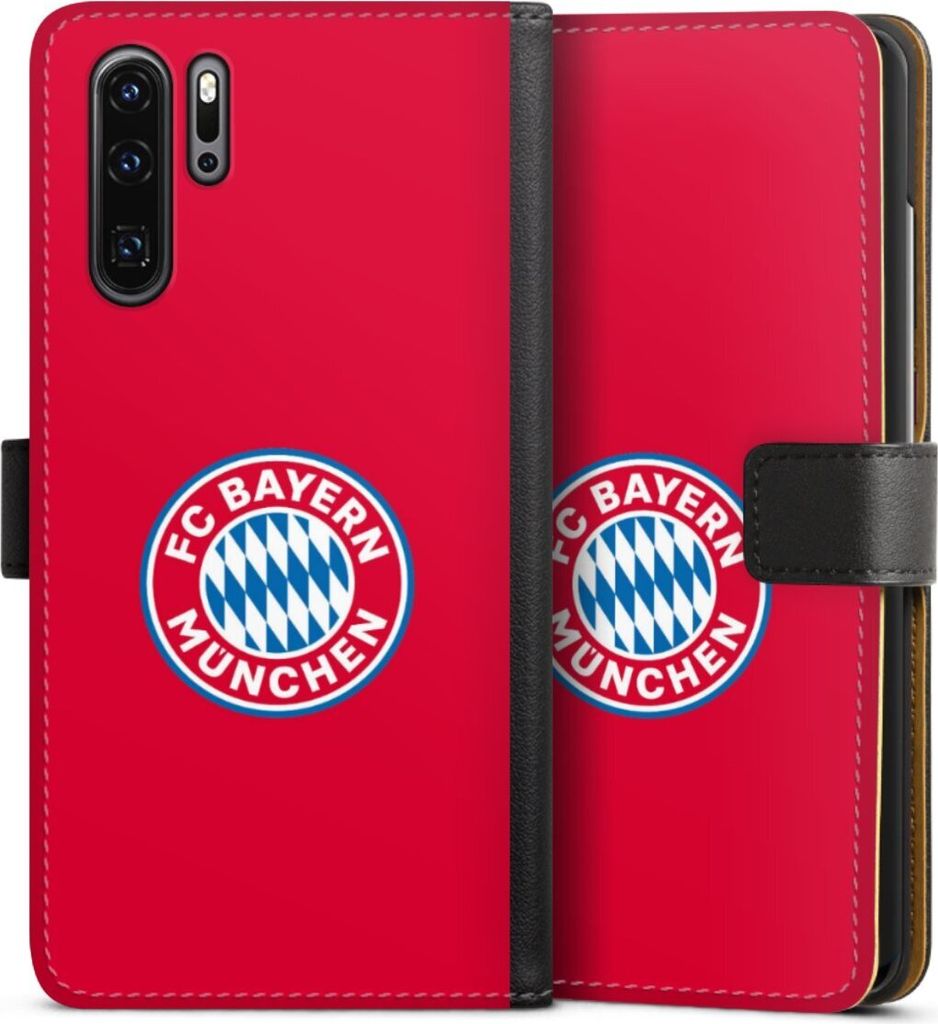 DeinDesign Klapphülle für Huawei P30 Pro Handytasche Lederhülle Tasche FC Bayern München FCB Logo