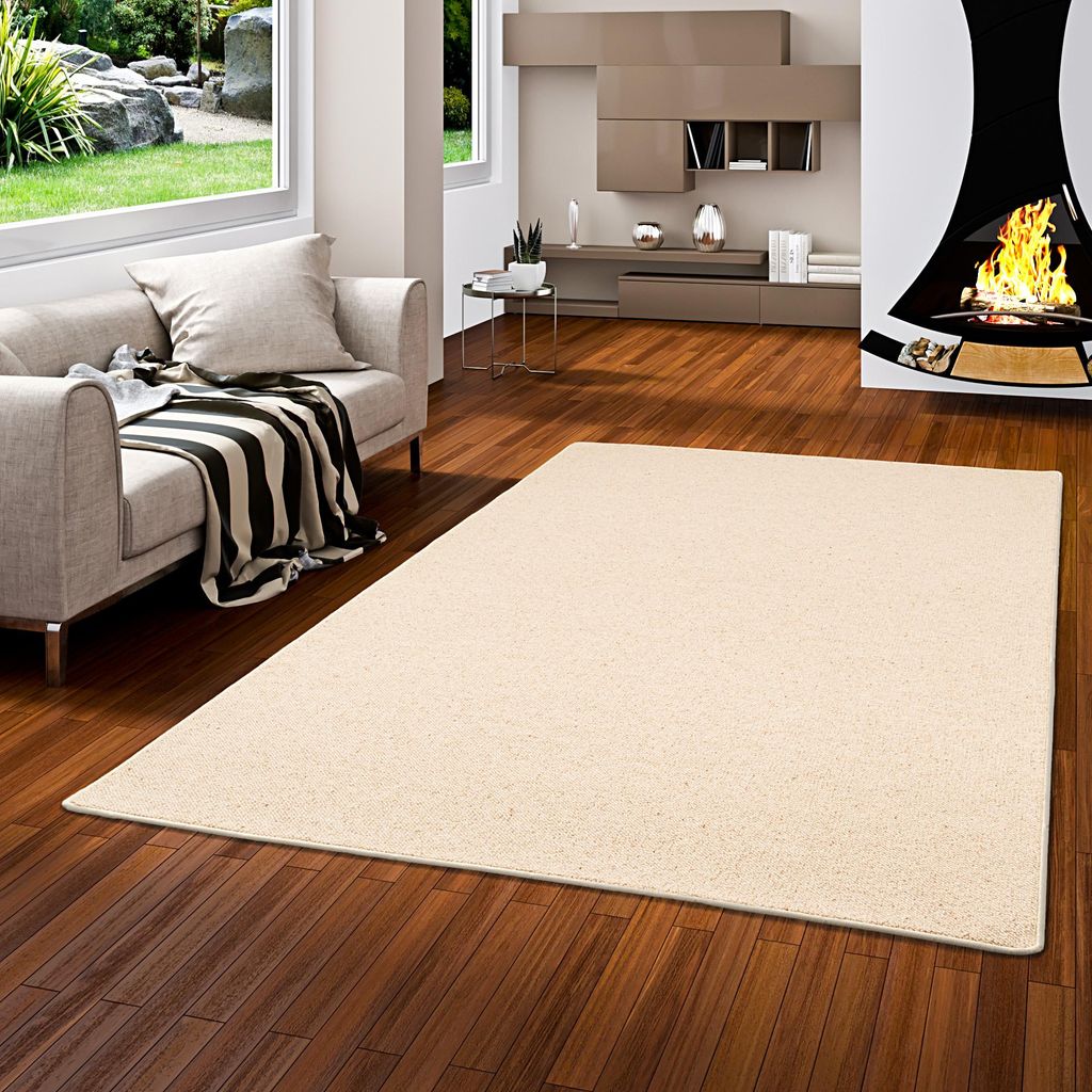 Natur Teppich Wolle Berber Beige, Größe:160x240 cm Produktbild 