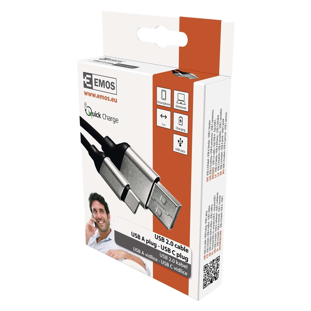 EMOS USB-C Schnelladekabel auf USB 2.0, Quick-Charge 2,4 A Produktbild 8