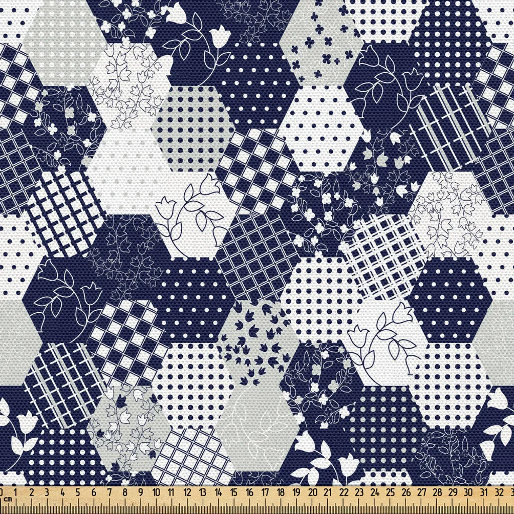 Tissu Décoration Marine pour Nappe et Coussin, Motif Étoiles 3 Mètres