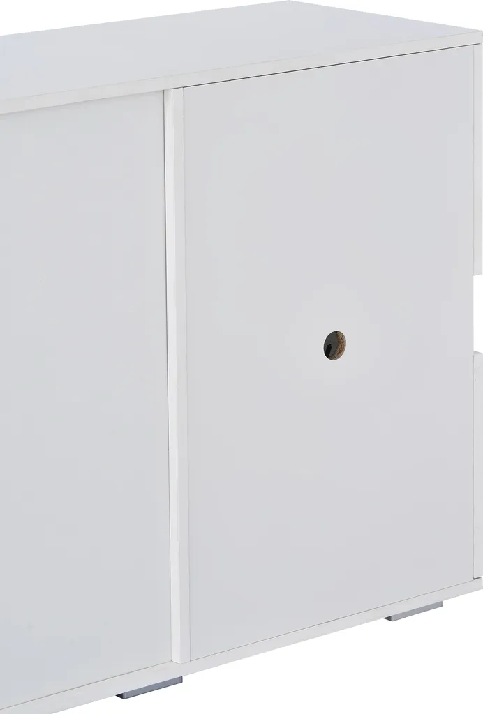Commode LED 16 Couleurs Grand Rangement Buffet Bas Blanc Brillant - 10