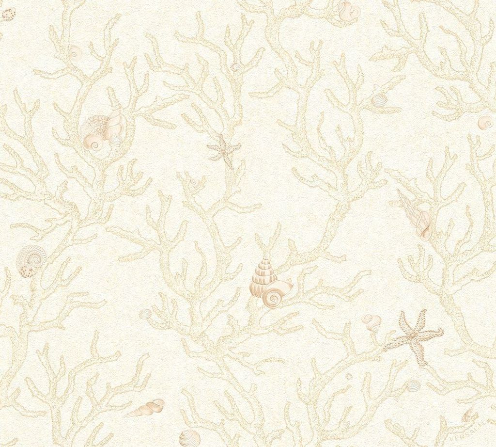 Versace wallpaper maritime Tapete Les Etoiles de la Mer Vliestapete beige creme