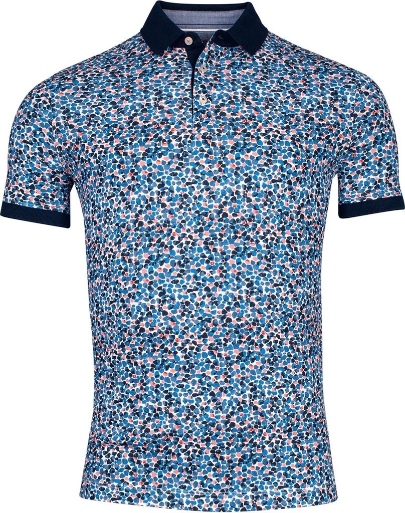 Baileys-Polohemd aus Baumwolle, blau bedruckt