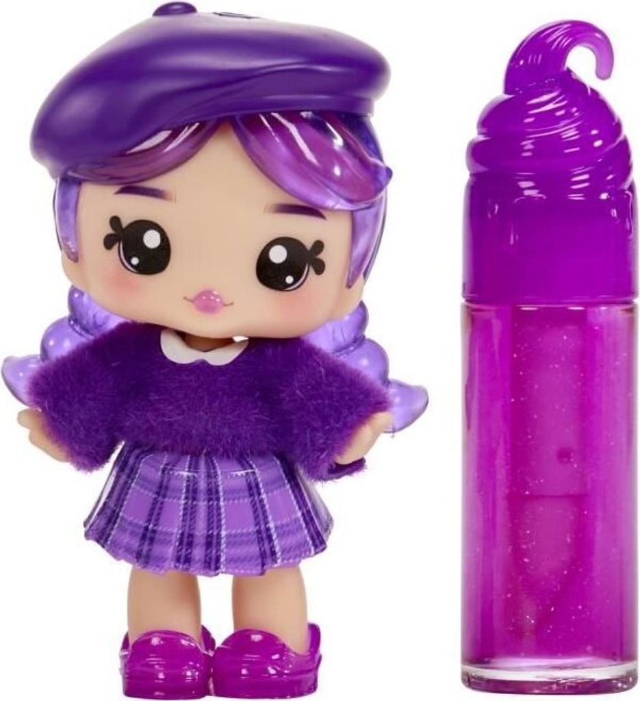 Puppe Yummiland Greta, 10 cm, Glitzer Gloss zum Erstellen, Traubengeschmack, Ab 4 Jahren