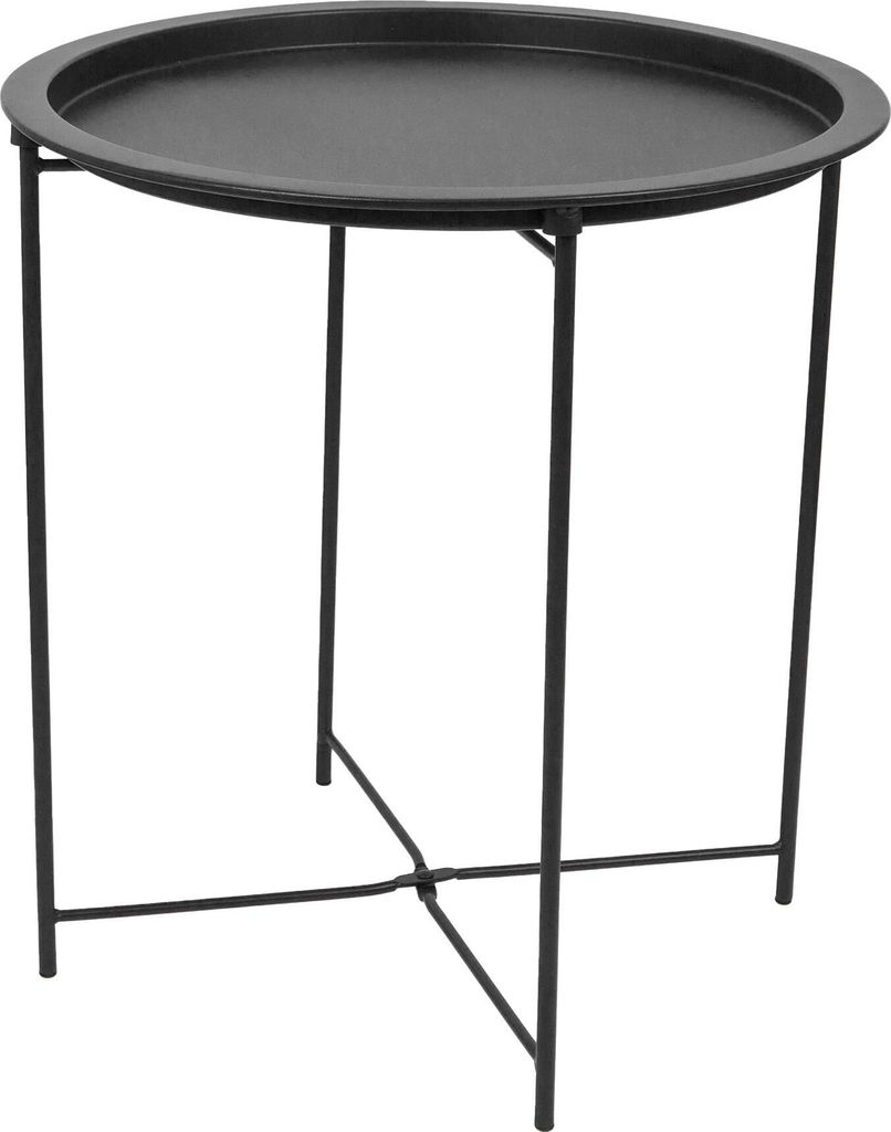 Runder Tabletttisch aus Stahl von Harbor Housewares – Mattschwarz