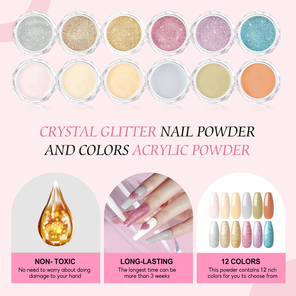 Acryl Nagelset Acryl Pulver Nägel Kit 3 Farben Acryl Nagel Produktbild 6
