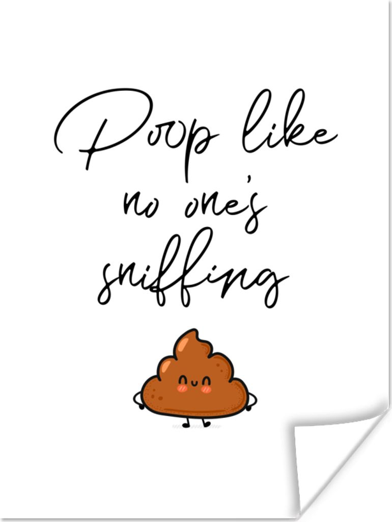 MuchoWow Poster Sprichwörter - Zitate - Kacke, die keiner riecht - Kacke 30x40 cm - Wandplakat - Poster Kinderzimmer