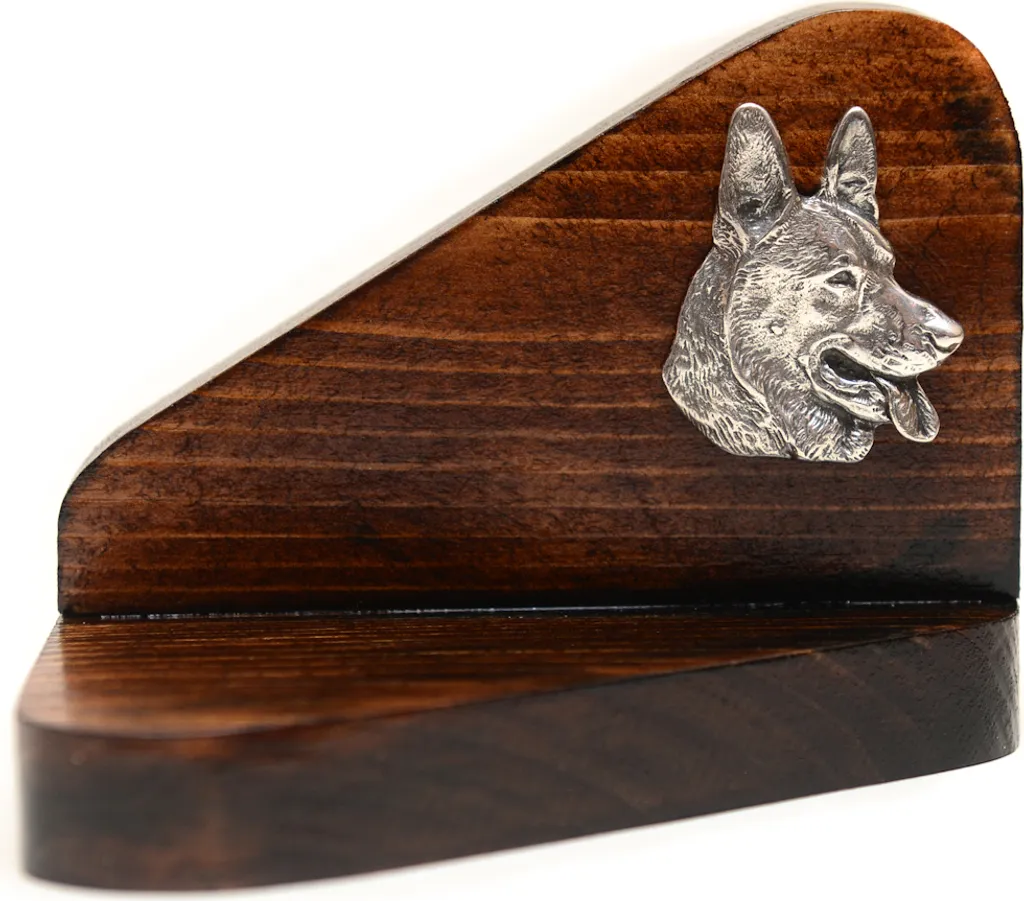 Art-Dog Portacandele Pastore Tedesco - Statuetta in Argento e Legno