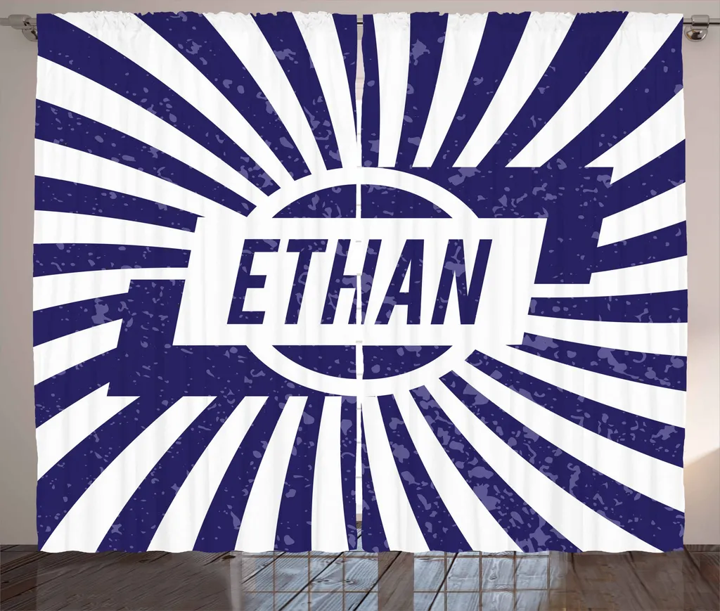 Tenda Cameretta ABAKUHAUS 280x175 cm Ethan Strisce Navy e Bianco