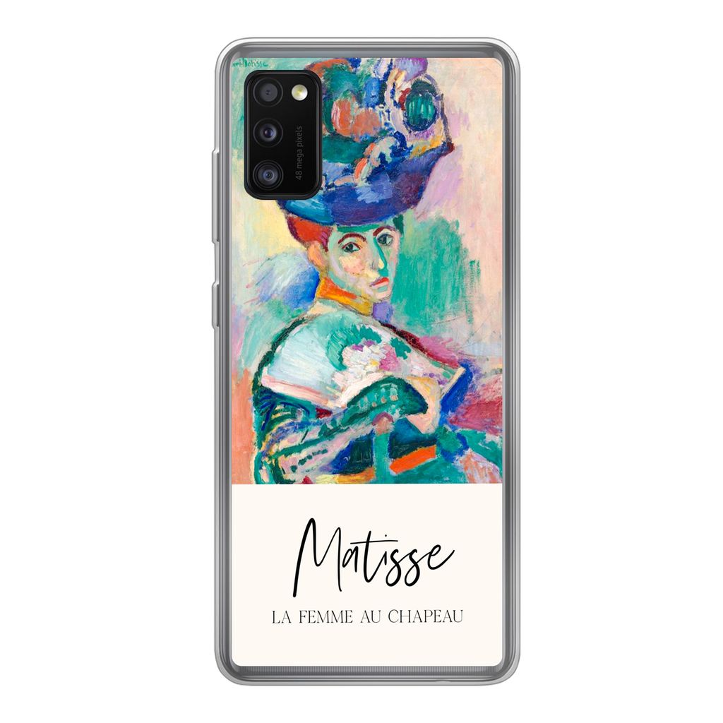 MuchoWow Handyhülle Schutzhülle Hülle für Samsung Galaxy A41 Die Frau mit dem Hut - Matisse - Kunst Silikon Softcase Handy Hülle - Mobiltelefon