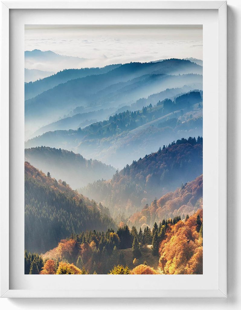 Berglandschaft– Wandbild mit Rahmen – Gerahmtes Bild  – Produktbild 