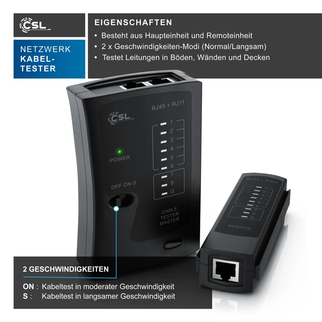 Tester LAN RJ45 Professionale CSL | Verifica Cavi Rete e Telefono - 4