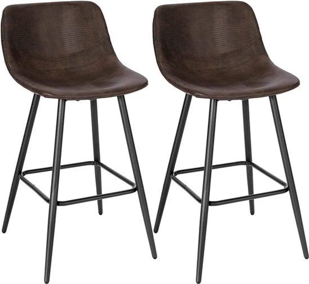 Fini le mal de dos avec ces chaises de bar ergonomiques marron - Lot de 2