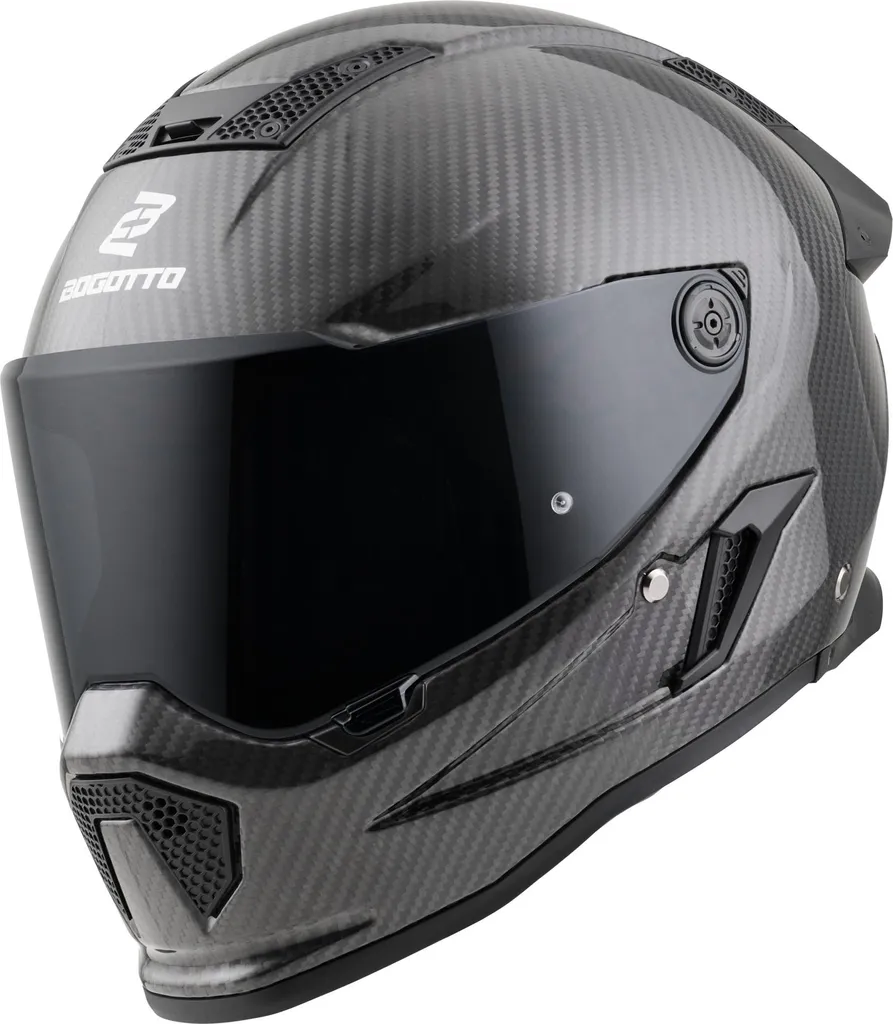 Casque Bogotto Rapto Carbon noir 2XL idéal pour conduite sport et piste