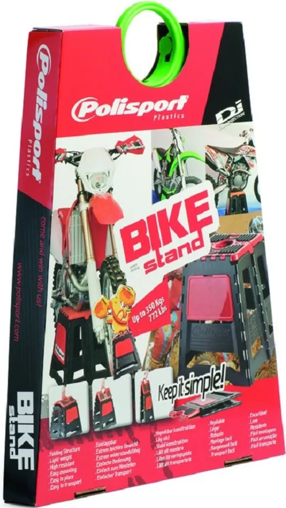 Support Moto POLISPORT Vert - Béquille de Stand Cross et Enduro Robuste