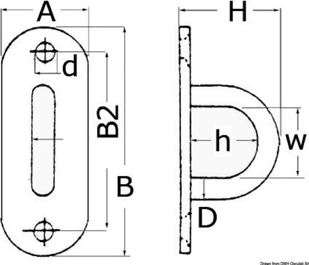Osculati Edelstahl-Augbolzen 26 x 80 mm Osculati 39.004.00