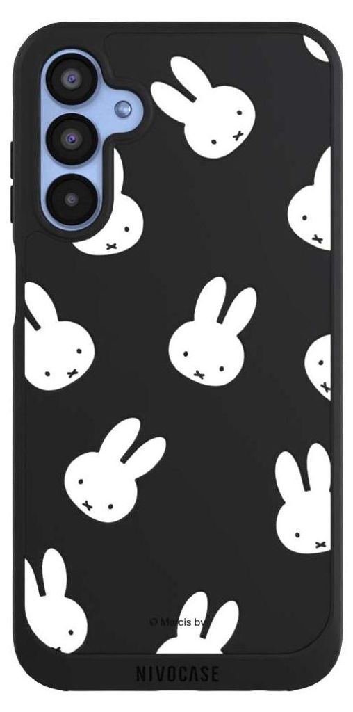 NIVOCASE Handyhülle für Samsung Galaxy A15 5G Hülle NIVOpure Case Schwarz Muster transparent Miffy