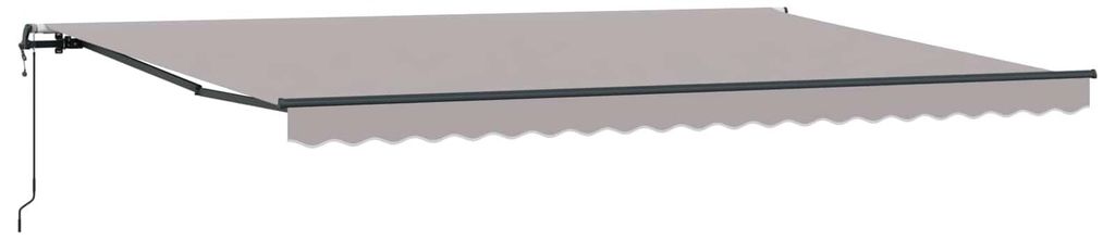Einziehbare Markise Hellgrau 500 x 300 cm Stoff und Aluminium