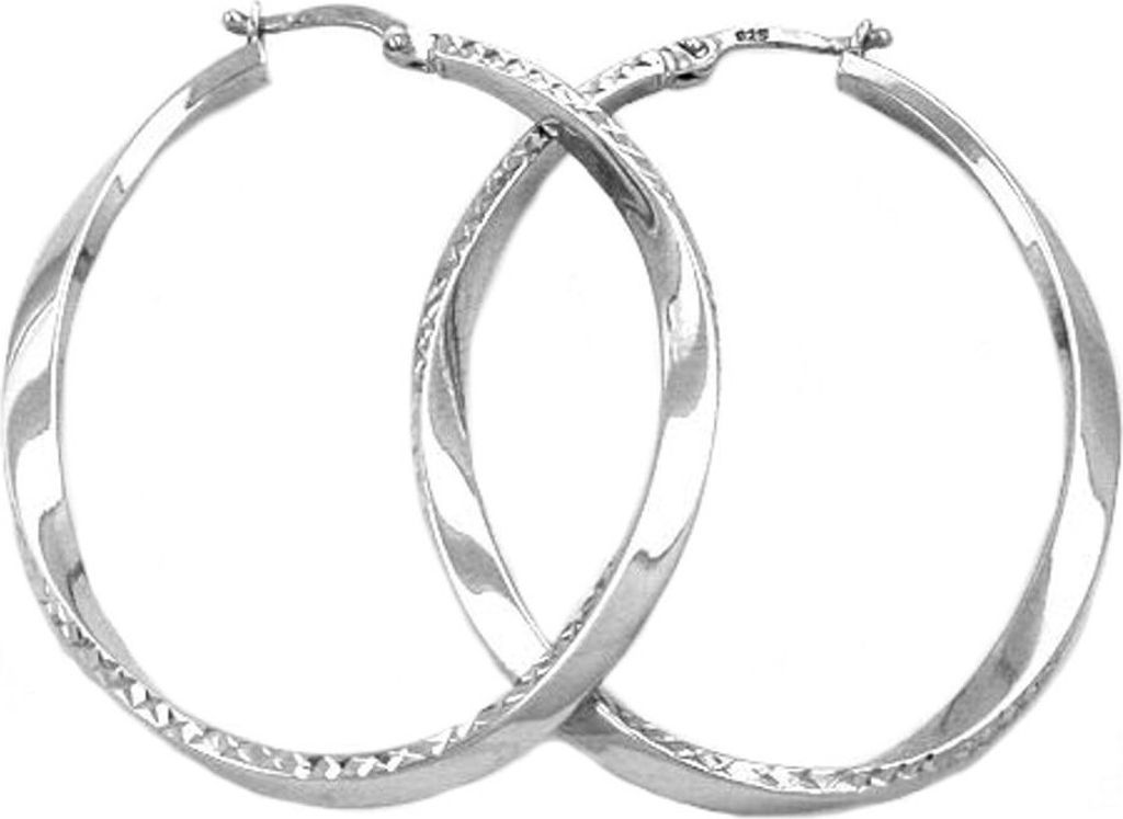 Creole Creolen Ohrringe oval geschwungen echtes 925 Silber für Damen