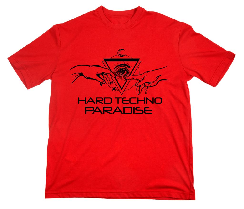 Styletex23 T-Shirt Hard Techno Paradise Logo, rot, XXL