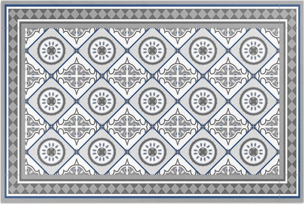 Geometrische Rhomben dekorative Fliesen – Vinylteppich – 60x90 cm – Outdoor Teppich – Terrasse – Wetterfest – Modern