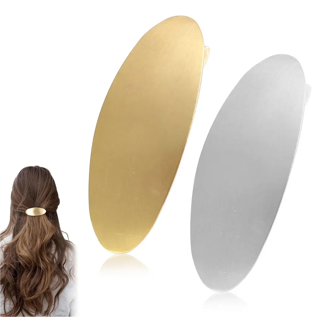 Accessoires de coiffure pour gala et soirée, barrettes ovales chic métal