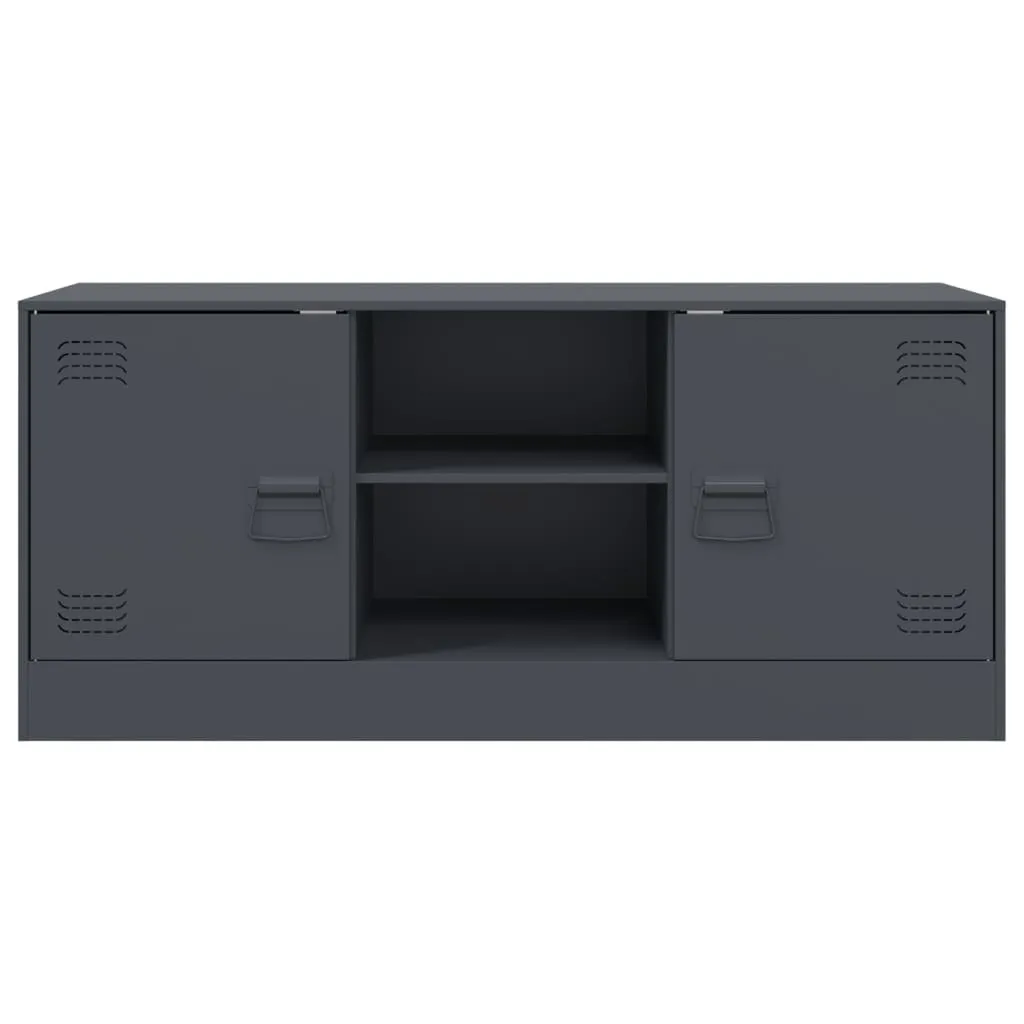 The Living Store Mobile TV antracite 99x39x44 cm in acciaio - 7