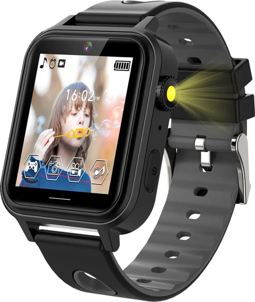 Cadeau Noël Enfant : Montre Connectée A8 Noire 18 Jeux et Musique MP3