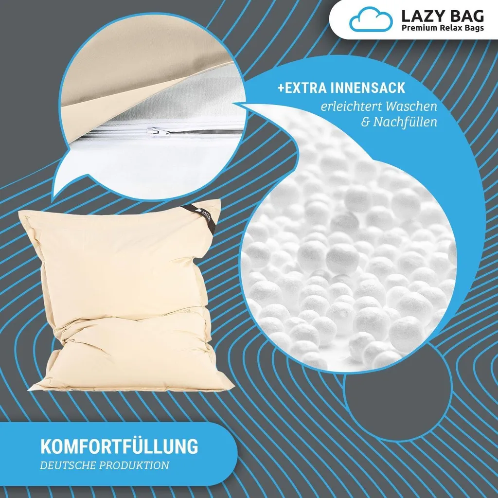 Lazy Bag Junior Beige: La Poltrona Sacco per i Piccoli di Casa - 6