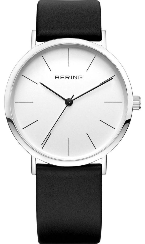 BERING Vintage Slim Herrenuhr schwarz/silber 13436-404 Produktbild 