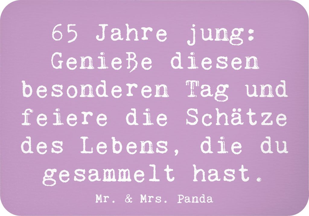 Mr. & Mrs. Panda magnet Spruch 65. Geburtstag Feiern - Lavendeltraum - Geschenk, Kühlschrankmagnet, Happy Birthday, Alter, Dekorationen, spruchmag...