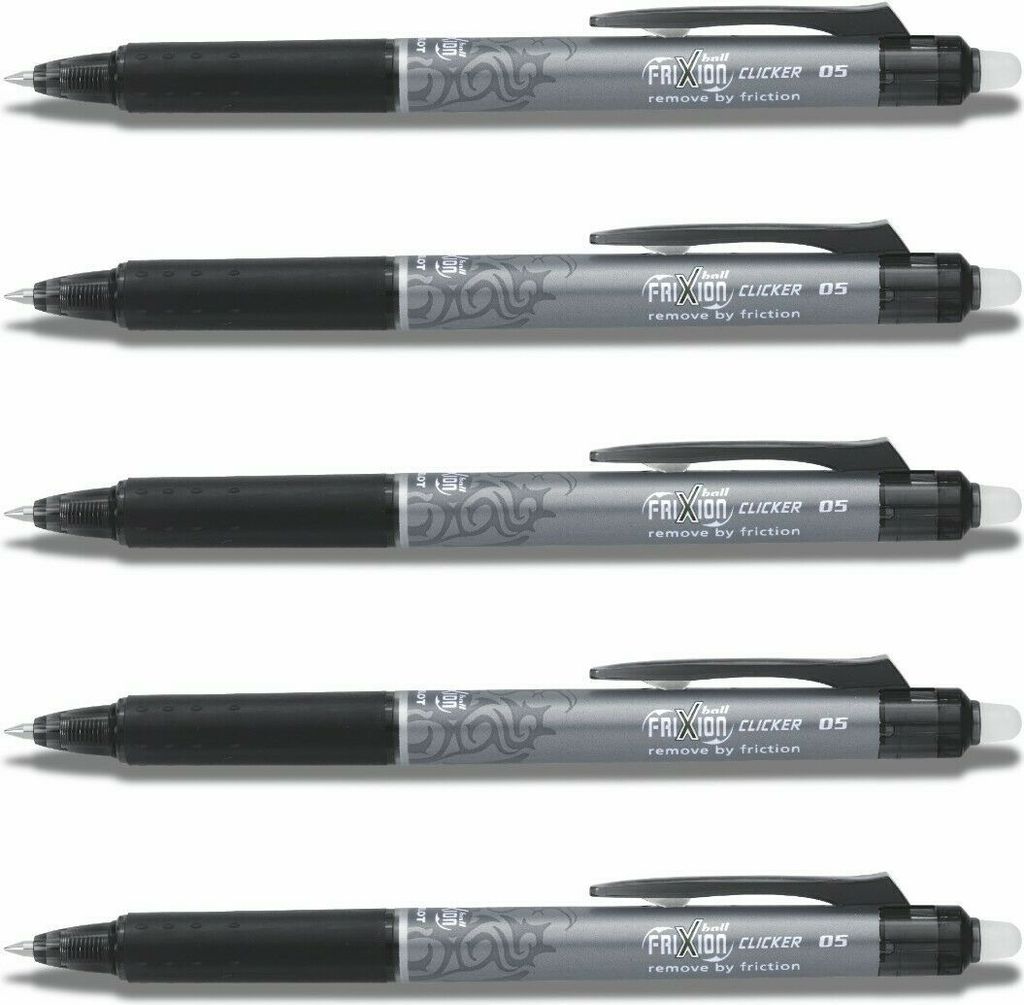 Pilot Frixion Clicker 0.5 Tintenroller schwarz - 5er-Set