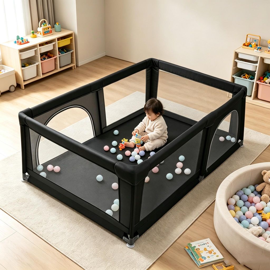 Laufstall Baby Laufgitter 180x120cm Rutschfester Produktbild 
