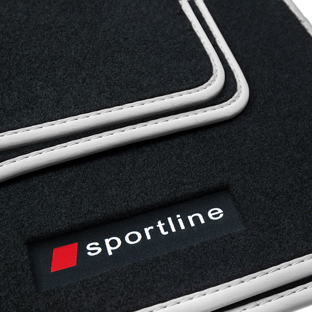 Fußmatten Sportline passend für Audi Q8 e-tron / Sportback Bj. 2023-02/2025, Bandeinfassung:Silber