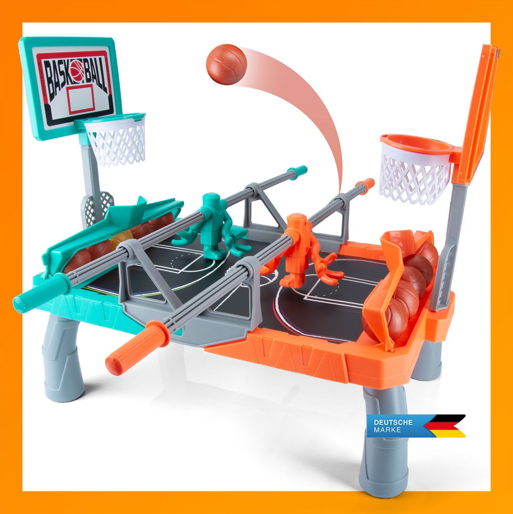 all Kids United Shoot Basketball Tischspiel – Interaktives Mini Tisch-Basketball & Geschicklichkeitsspiel für Kinder, Familie & Party